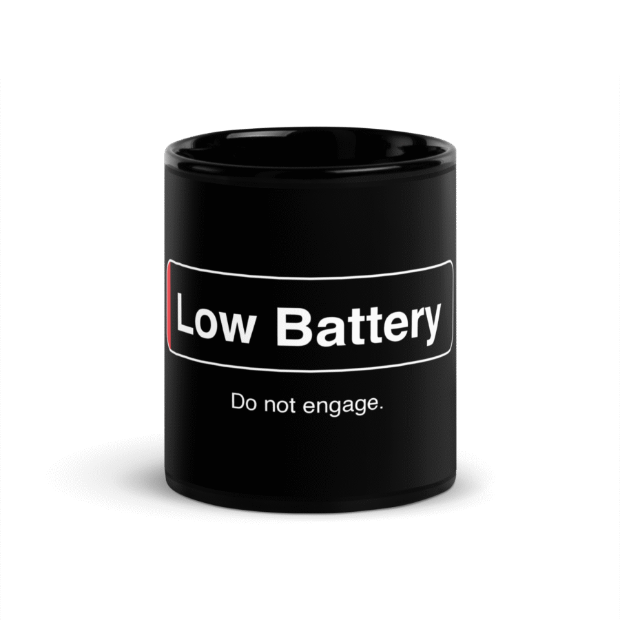 Low Battery Black Mug