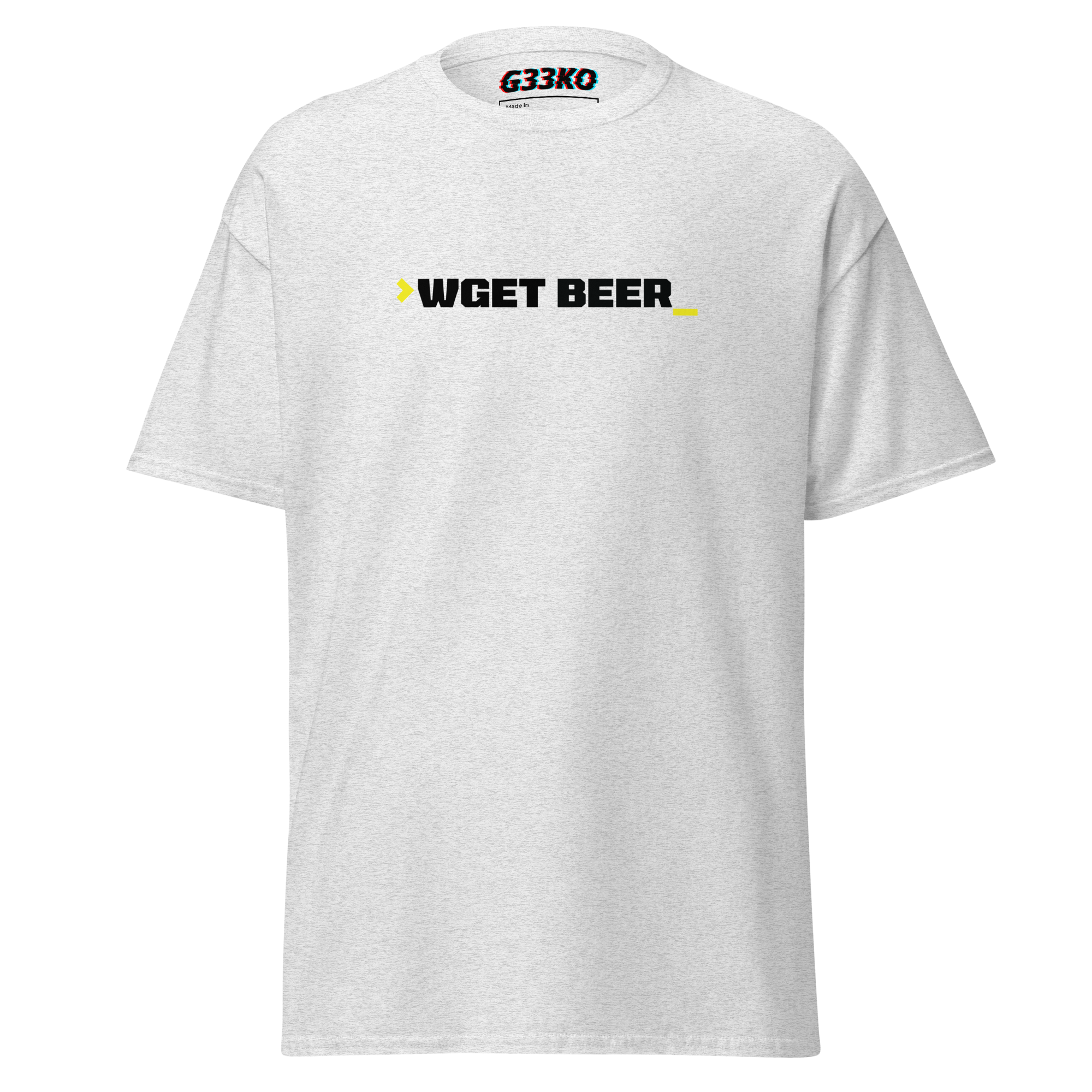 wget beer white tshirt